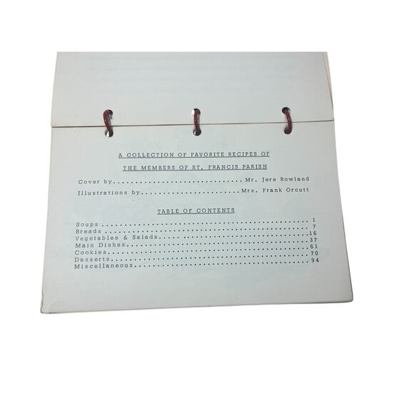 Vtg Women Of St. Francis Parish Local Cookbook Church Spiral Retro Kitchen 1964 - Picture 4 of 7